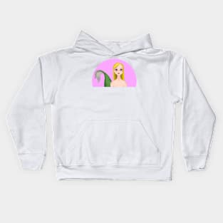 Mermaid with golden hair Kids Hoodie